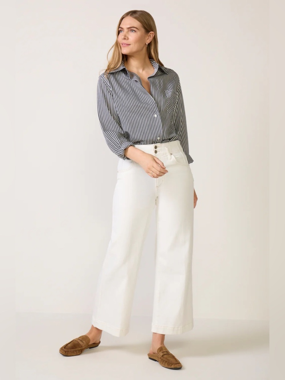 Frame The Seamed Wide Trouser Crop- Aunatural